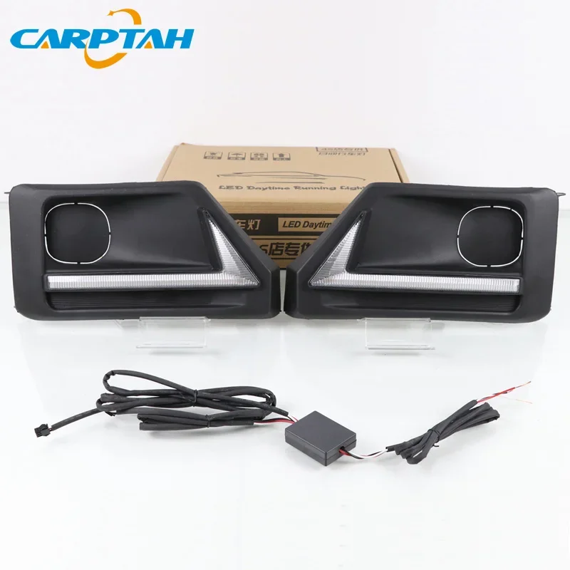 

Car LED DRL Daylamps For Toyota RAV4 Adventur Trail Sport 2019 - 2022 Yellow Turn Signal Daytime Running Light Foglamp Daylight