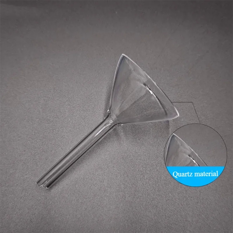 Quartz triangular funnel 30/40/50/60/75/90mm boron-free feeding funnel sampling funnel high temperature resistance