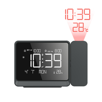 Fanju Digital Projection Desktop Dual Alarm Clock Bluetooth Time Adjust Night Light USB Focusing Display Projectior Thermometer