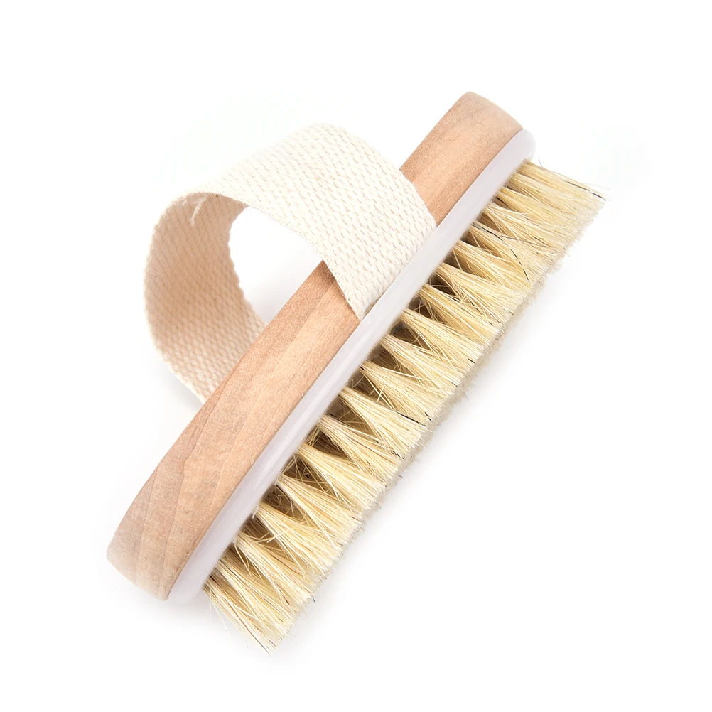 Brosse douce à poils naturels pour le corps, peau sèche, spa, bain, masseur, maison, nouveau, 1 pièce