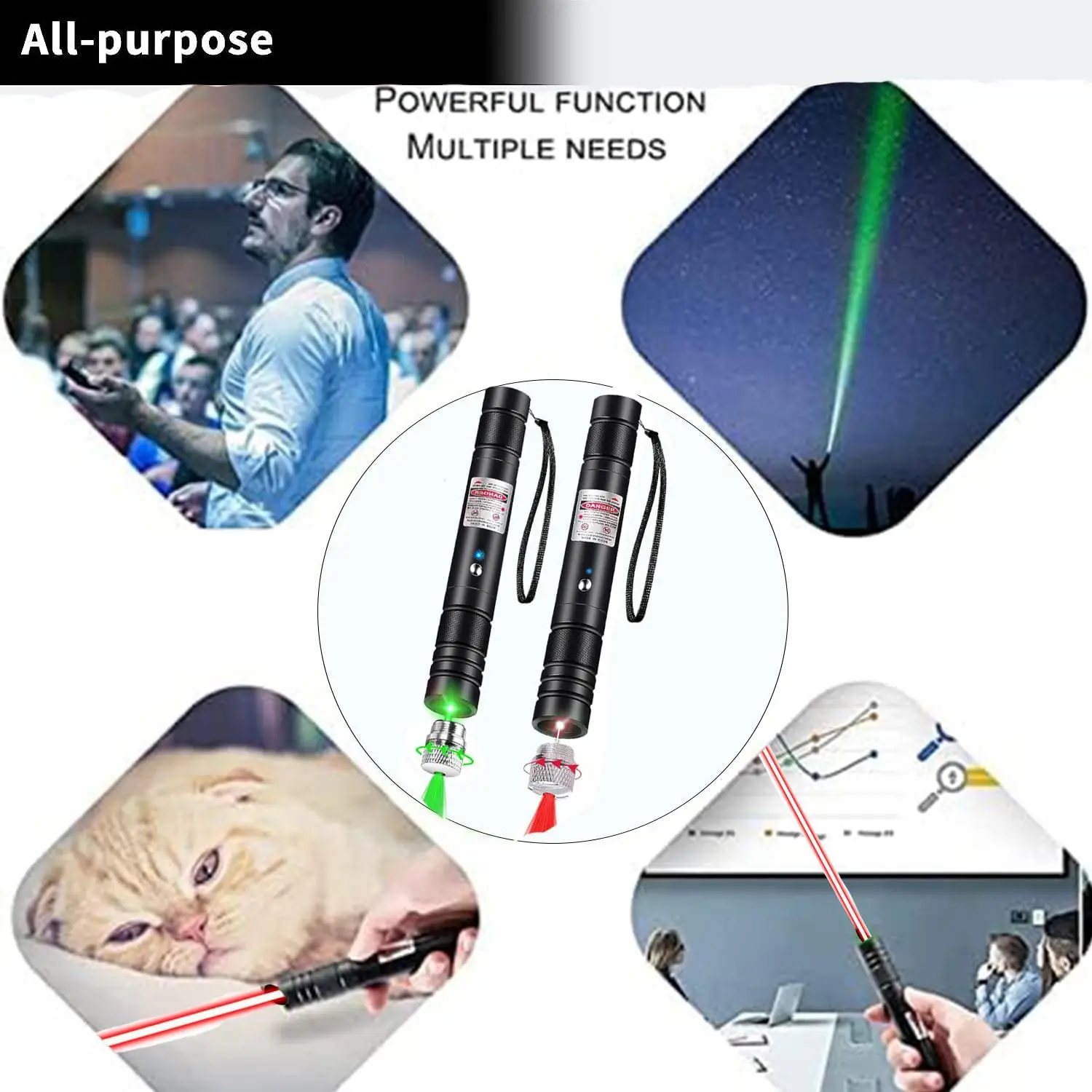 Ponteiro laser portátil com lanterna LED, Mini Cat Tickle Toy, Pet Training Torch, ponteiro divertido, luz da bateria, 2 em 1, 2 em 1