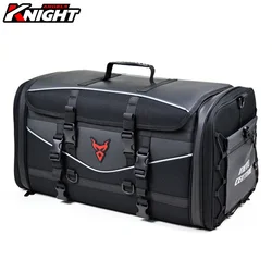 Motorcycle Bag 46L Large Capacity Waterproof Reflective Rear Seat Bag Carbon Fiber Moto Equipment Rainproof Saddle Bag Backpack