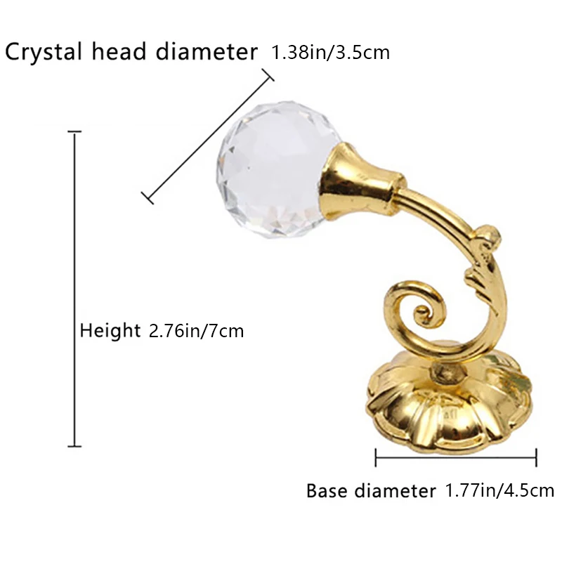 2PCS U Shaped Curtain Holdback Buckle Hooks Crystal Ball Wall Mounted Hanger Window Home Decor Vintage Tassel Holder