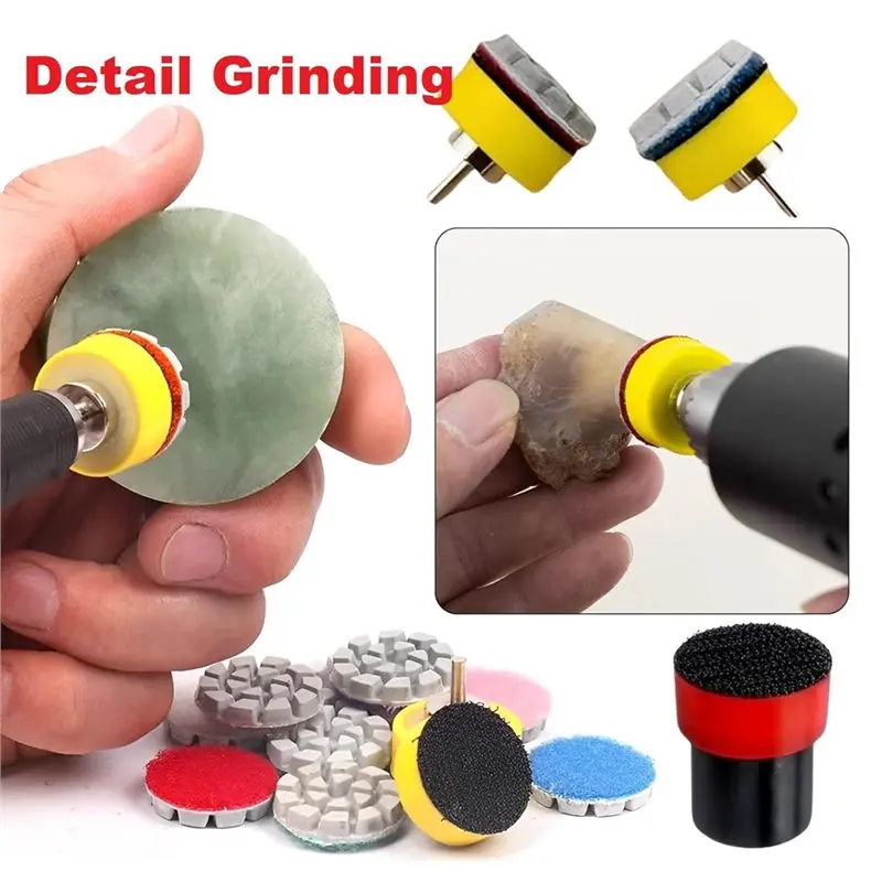 

A93Z Mini Diamond Polishing Pad Set-For Detail Fine Grinding 14PCS Different Grit 50-10000 Water Sanding Discs