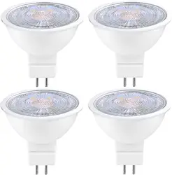 4-Piece 12V 230V MR16 LED GU5.3 Light 5W Spotlight Bulb Ceiling Downlight Bulb 50W Halogen Bulb Equivalent