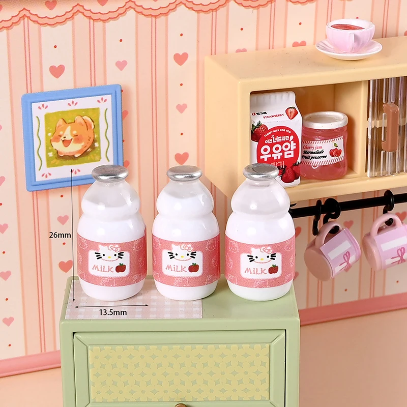 

10 шт. миниатюрный кукольный домик Hello Kitty, бутылка для молока, чашка для напитков, ролевые игрушки, аксессуары для кукольного домика «сделай сам»