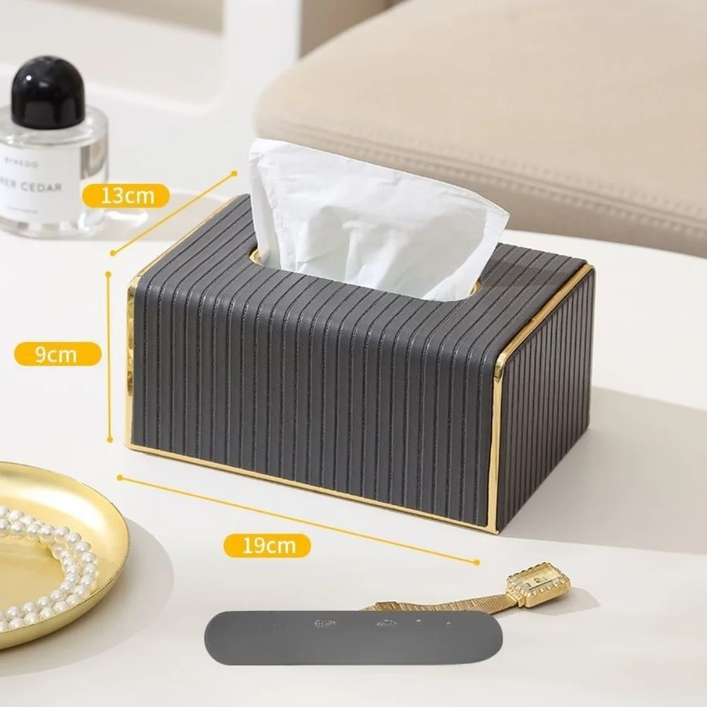 Creative Striped Tissue Box Dining Table Commercial Hotel High-looking Tissue Box Living Room Light Luxury Tissue Box