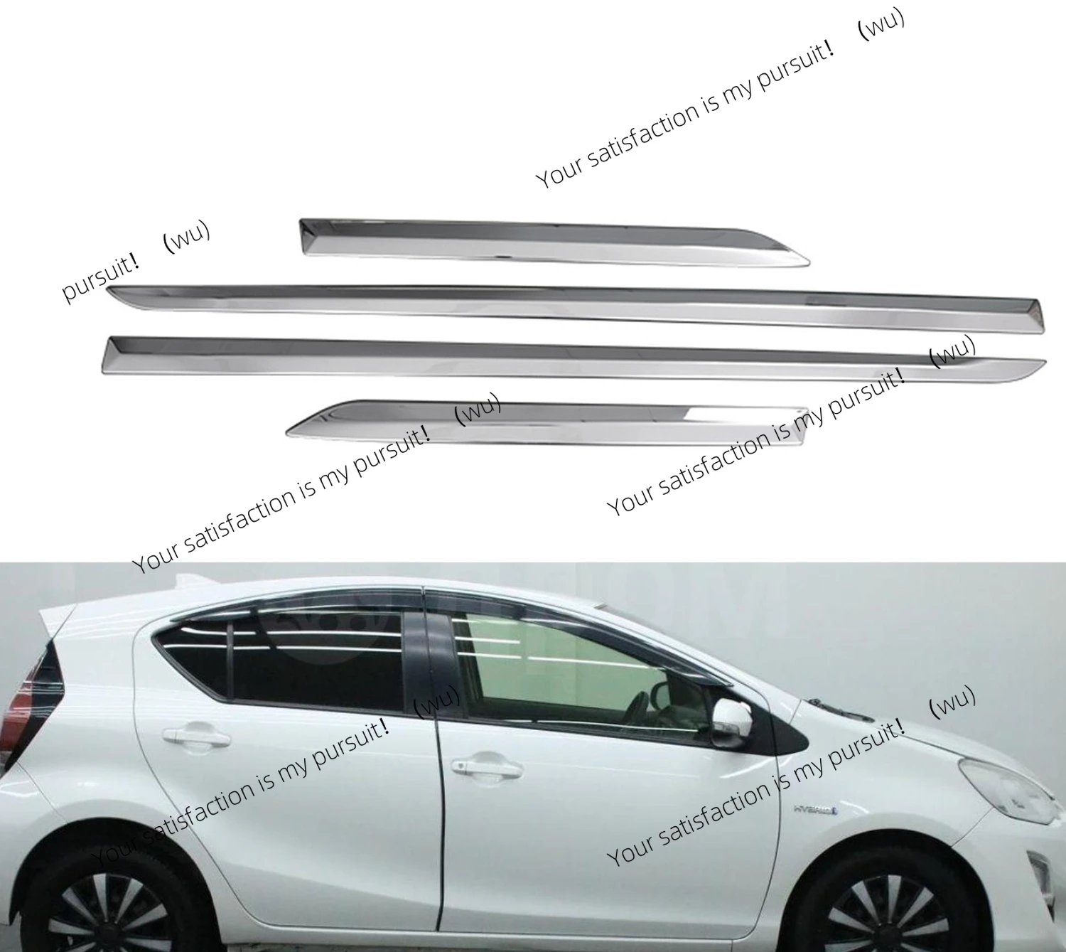 

Подходит для Toyota Prius Prius C 12-19, полоса края двери, модифицированная отделка кузова из нержавеющей стали.