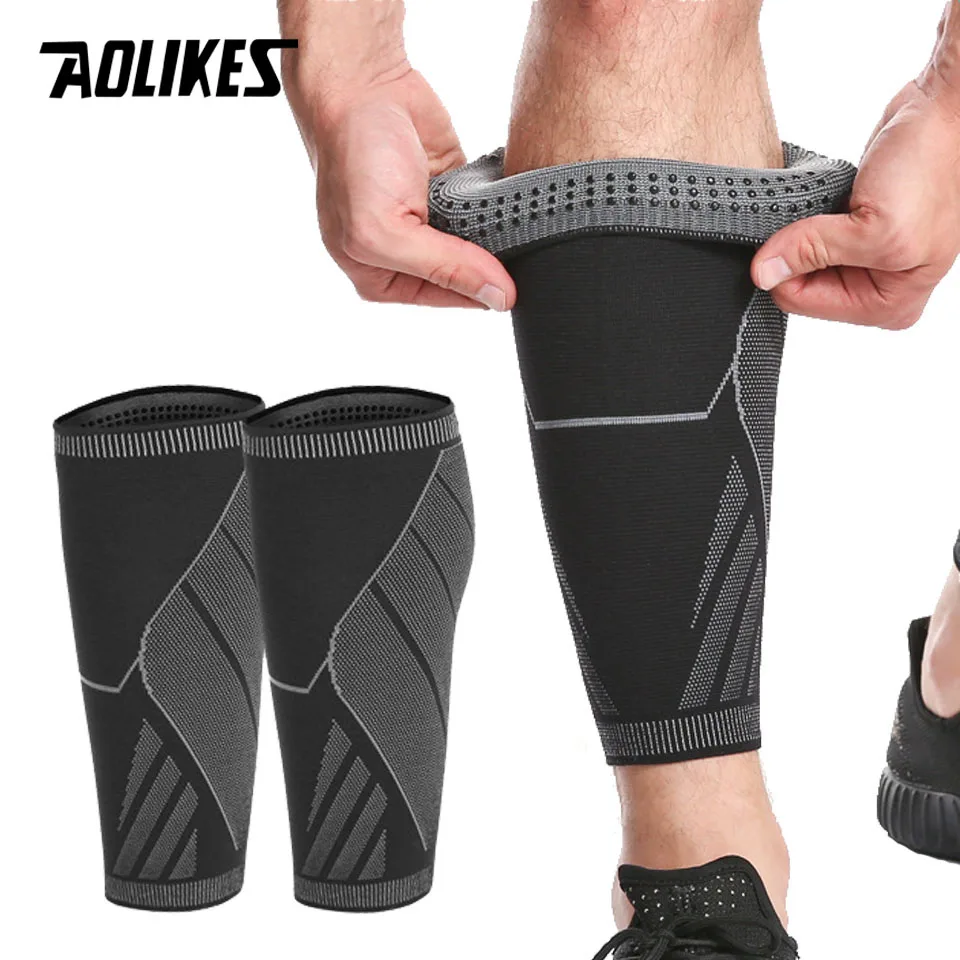 AOLIKES-Mangas de compresión de pantorrilla para hombre y mujer, calcetines de compresión para pierna, férula de Espinilla, venas varicosas, alivio