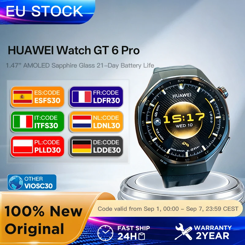 Reloj Inteligente HUAWEI Watch GT 6 Pro de 46 mm con GPS y Pantalla de 1.47''
