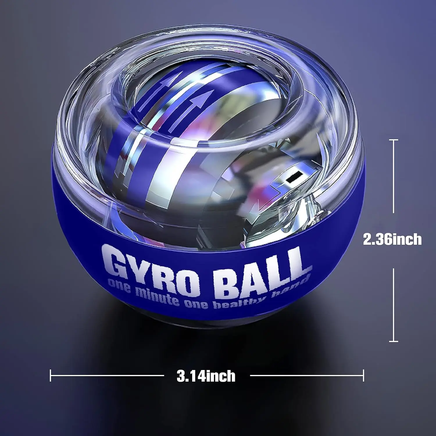 Wrist Power Gyro Ball, Hand Forearm Strengthener, Wrist Trainer, Auto-Start Colorful Lighting