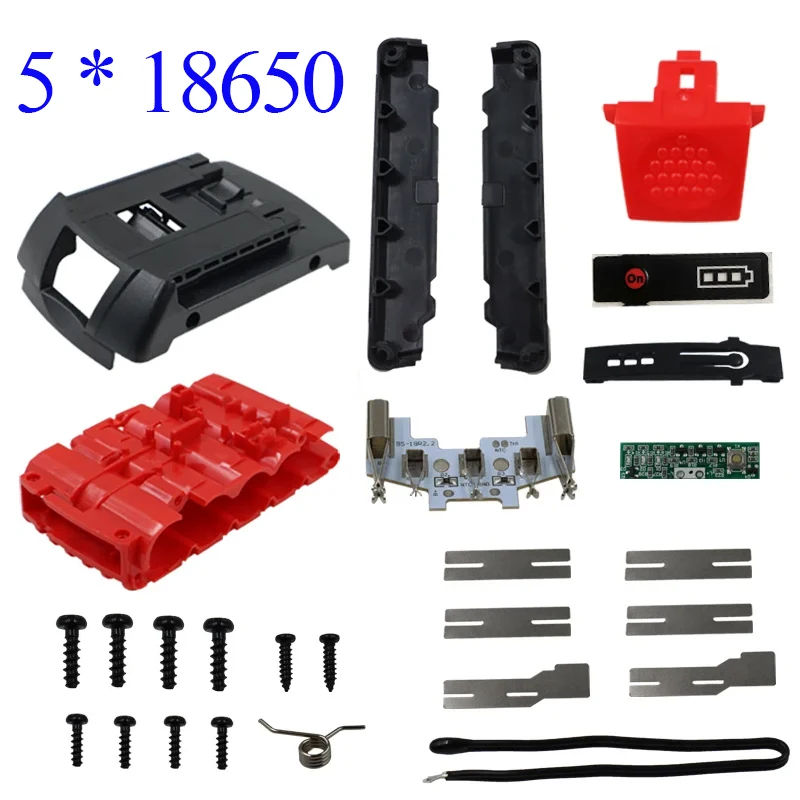 BAT618 5X18650 bateria litowa obudowa z tworzywa sztucznego PCB obwód ochronny do ładowania Bosch 18V Li-ion opakowanie na baterie obudowa skorupy