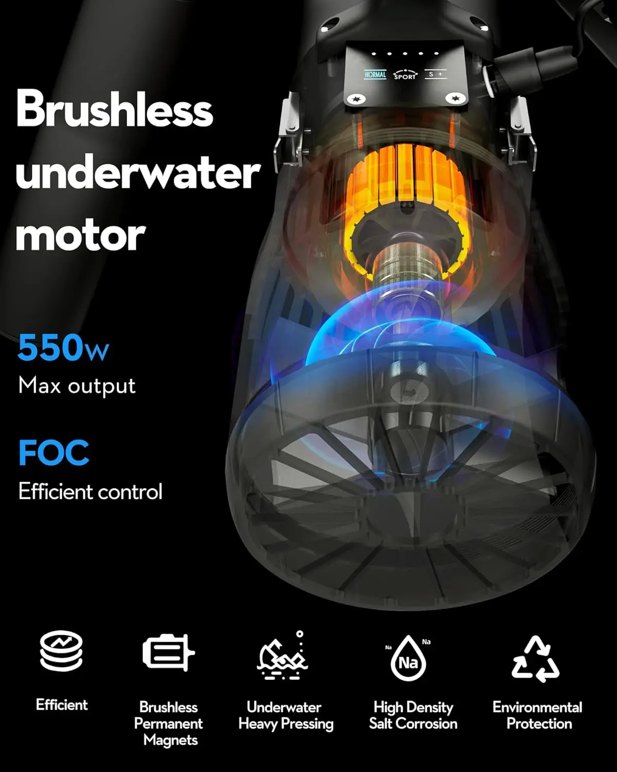 camolech K5 onderwaterscooter 3 modi maximale snelheid 2 m/s 164ft diepte snel opladen voor duiken snorkelen