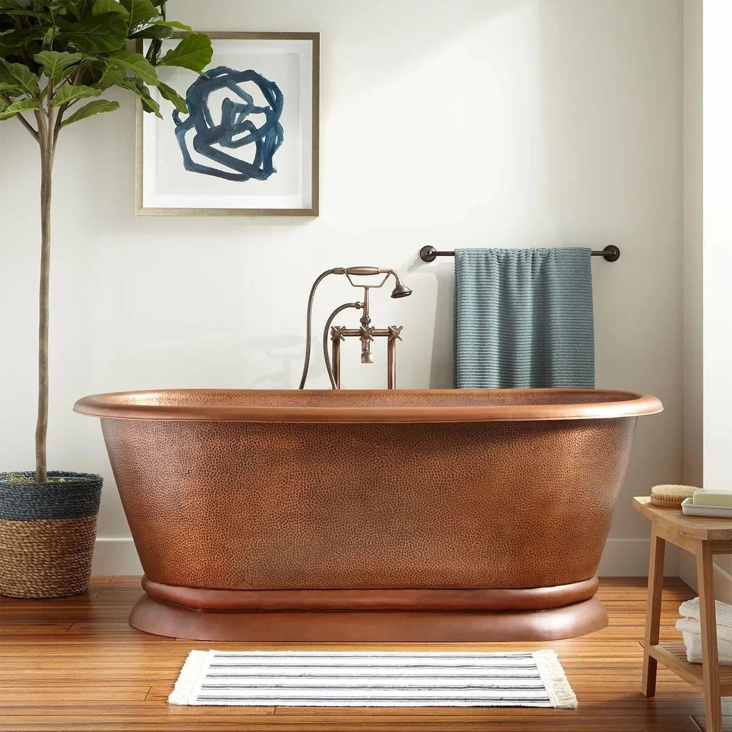 Freestanding Antique Copper Bathtub For Bathing Room