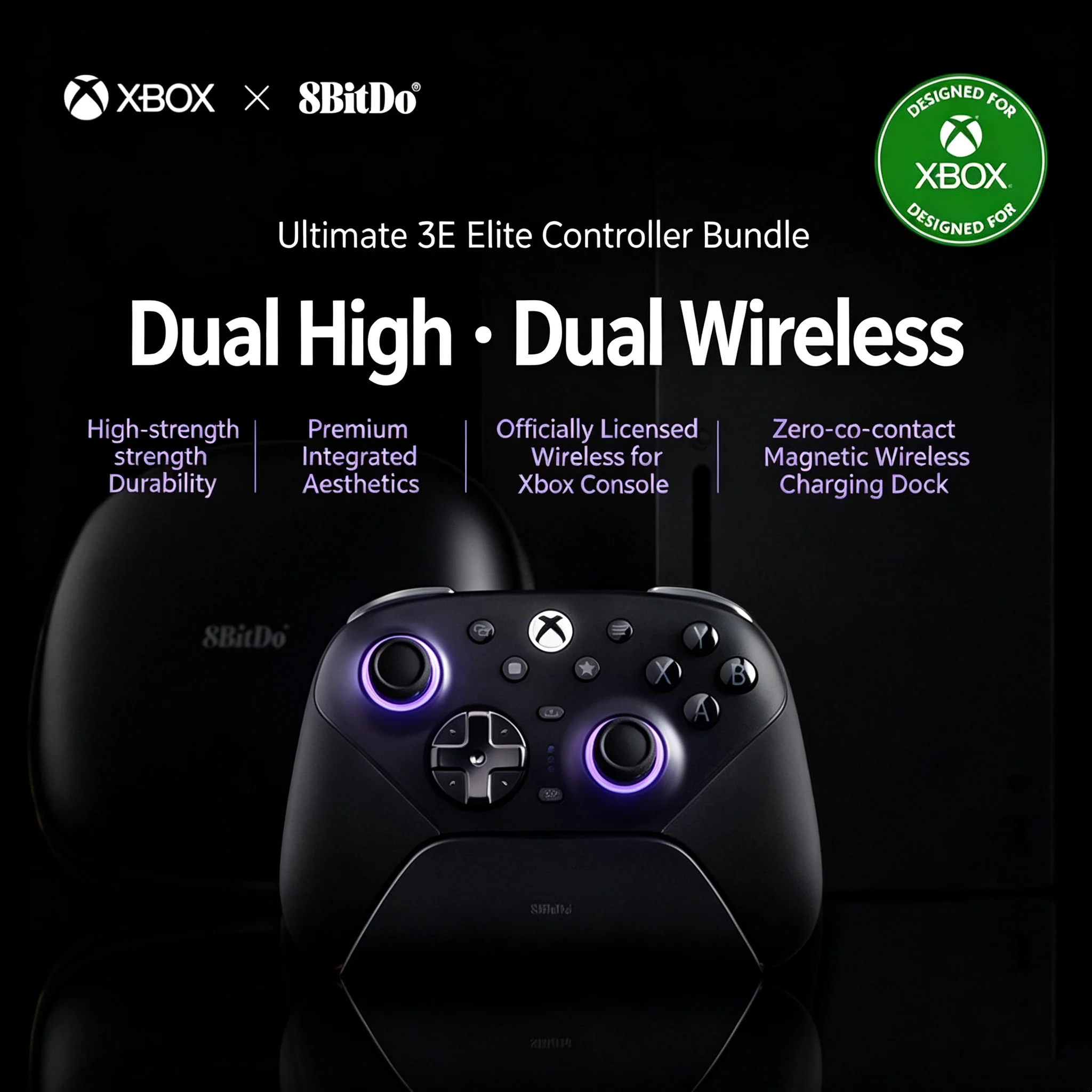 8Bitdo Ultimate 3E Wireless Controller Gamepad for Xbox Series X/S & PC 2.4G Gamepad With TMR Joystick for Xbox