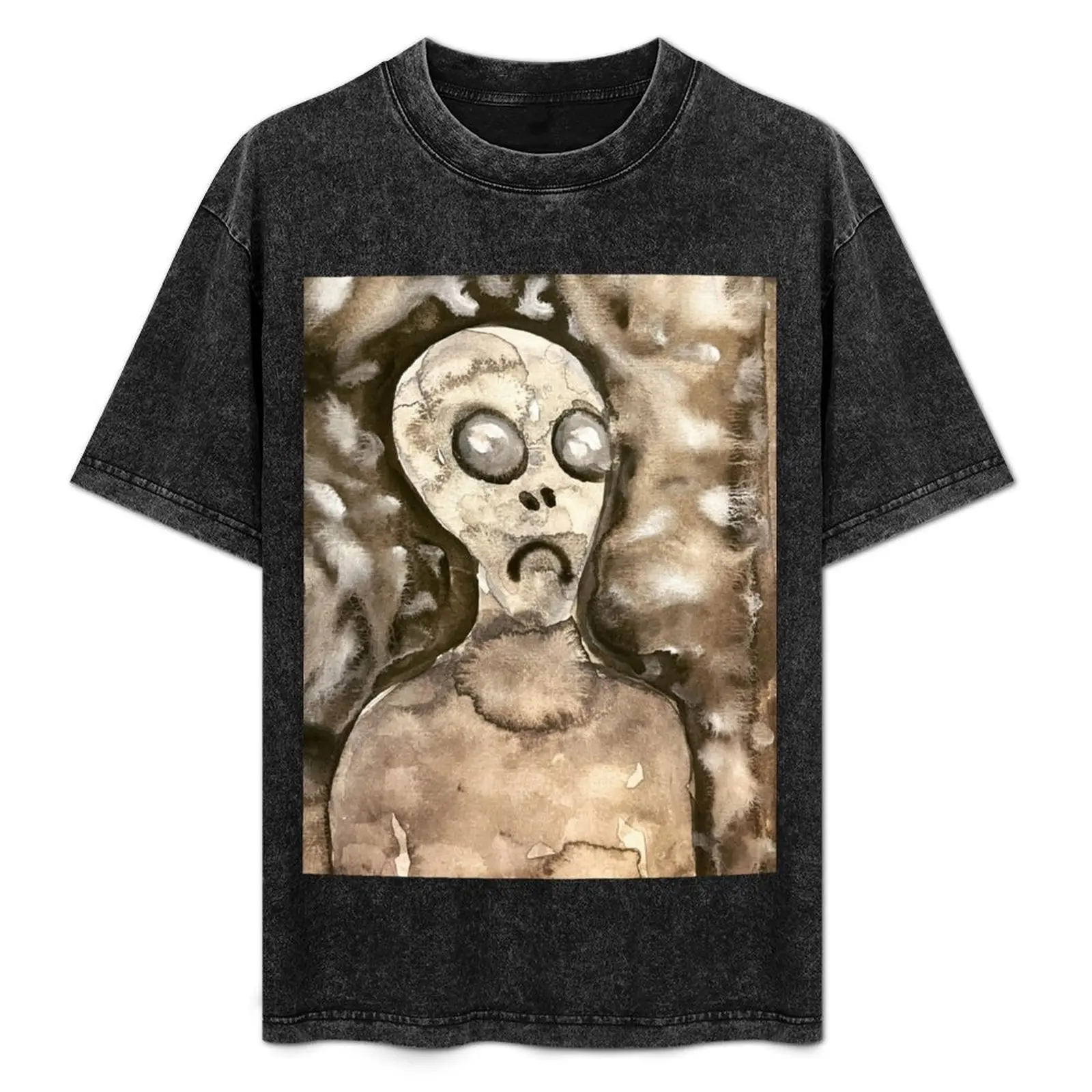 

Grey Alien T-Shirt Sports Casual Short Sleeve Cotton Tee