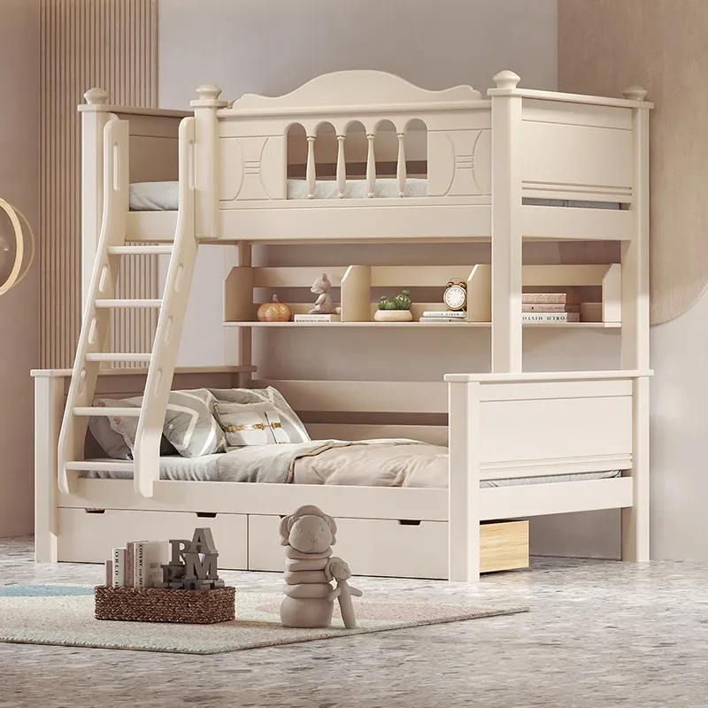 for American Small Apartment All Solid Wood Bunk Beds Upper and Lower Beds High Low Combined Mother Child Two Layer Bed