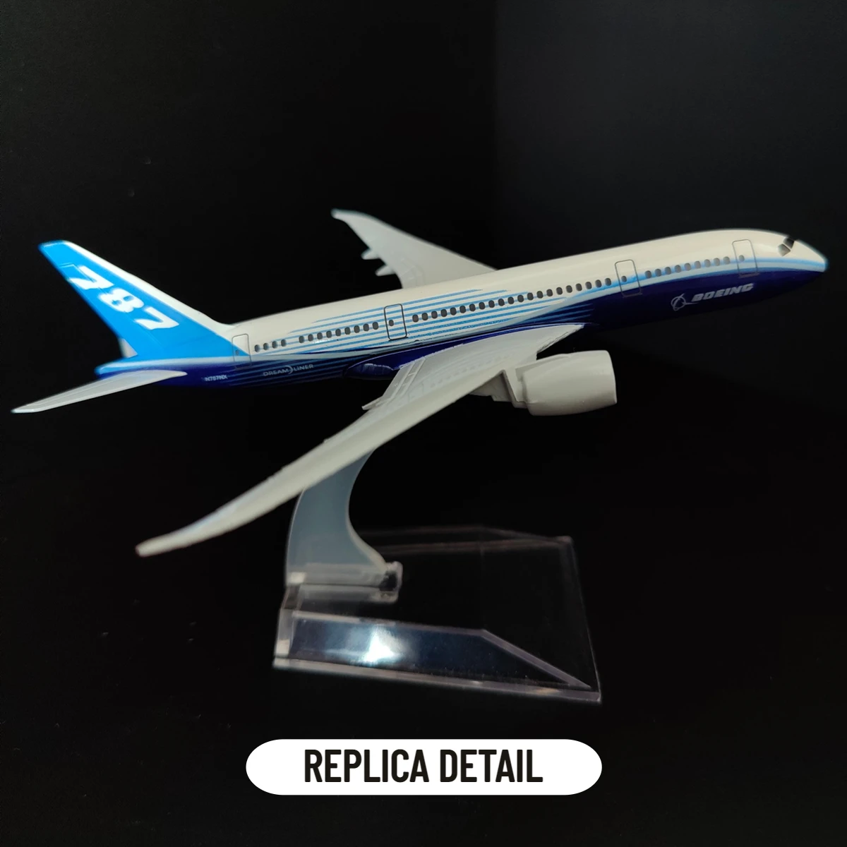 Scale 1:400 Metal Aircraft Model, Boeing 787 Prototype Replica Airplane Diecast Aviation Miniature Art Ornament Toy