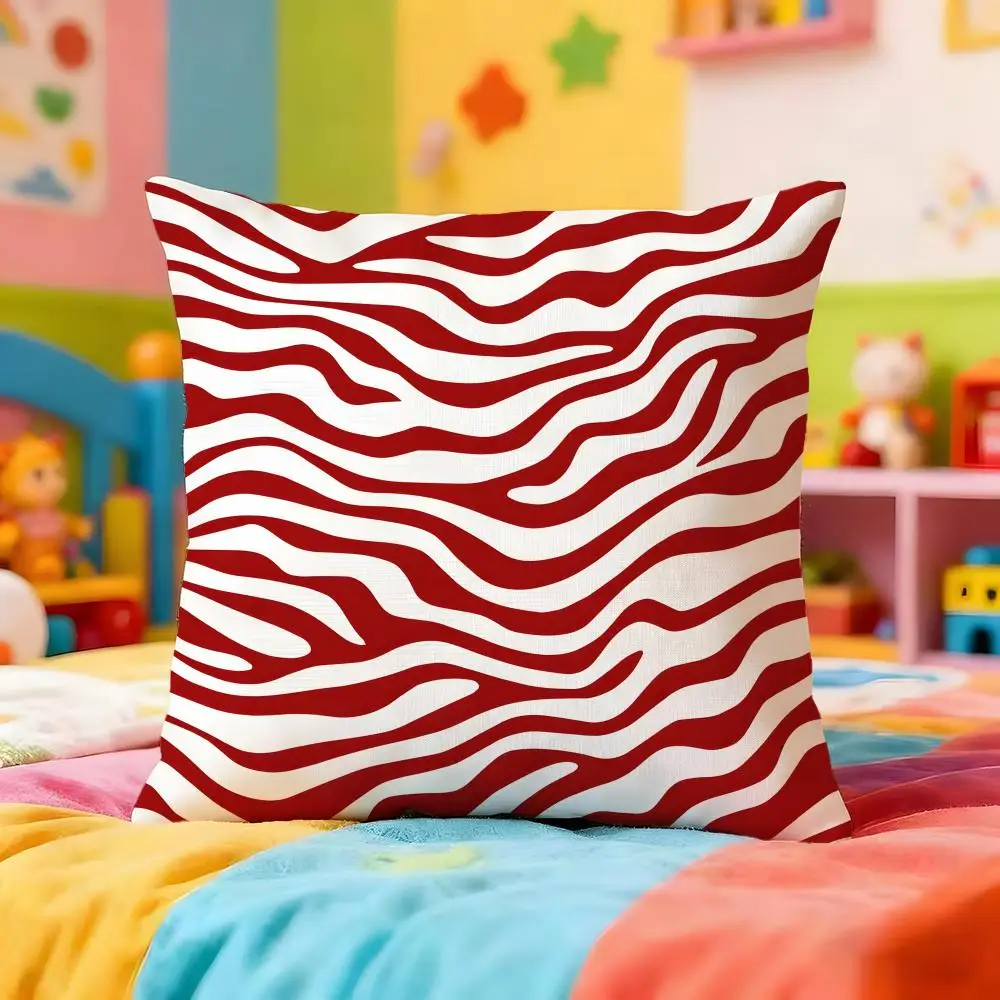 Zebra Texture Cushion Cover Premium Soft Pillowcase Skin-Friendly Breathable Multi-Purpose for Home Office Travel