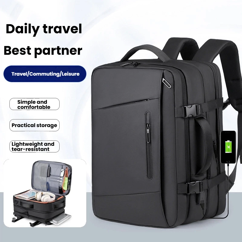 Travel Backpack Men Business Backpack School Expandable USB Bag Large Capacity Laptop Waterproof Fashion Backpack