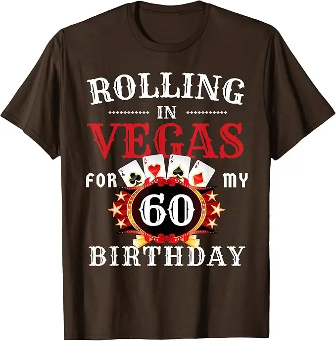 Rolling in Vegas für meine 60. Geburtstagsfeier in Las Vegas T-Shirt Y2k Lustiges Geburtstagsparty-Casino in Las Vegas für Männer Spruch-T-Shirt – Detail 15