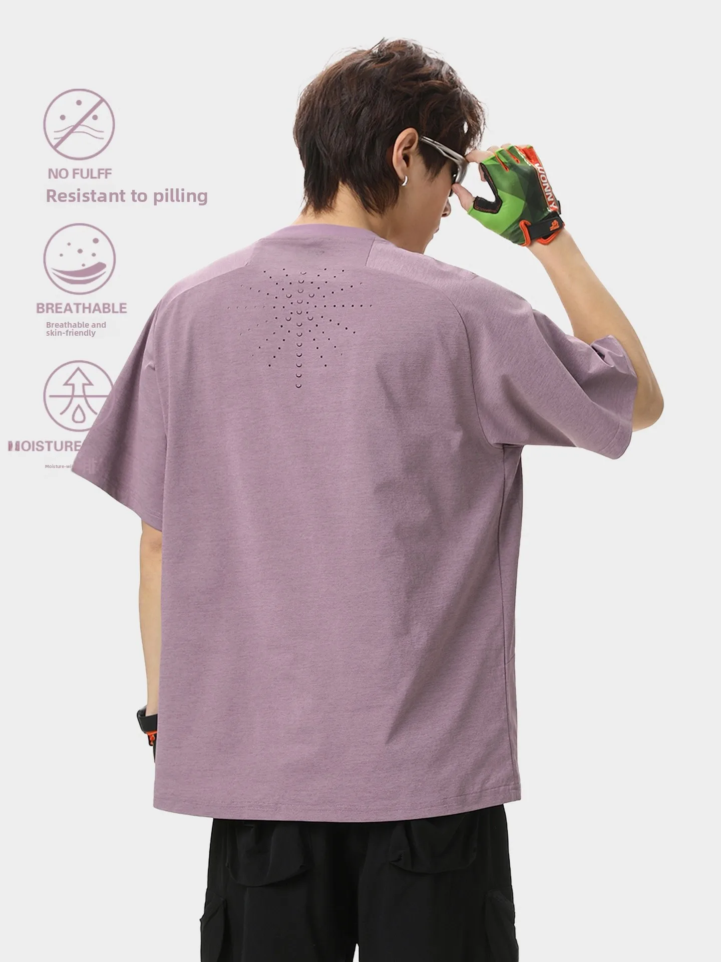 

Lightweight Breathable round Neck Short Sleeve T-Shirt Unisex Loose Fit Summer Moisture Wicking Cycling Training Base Layer S...