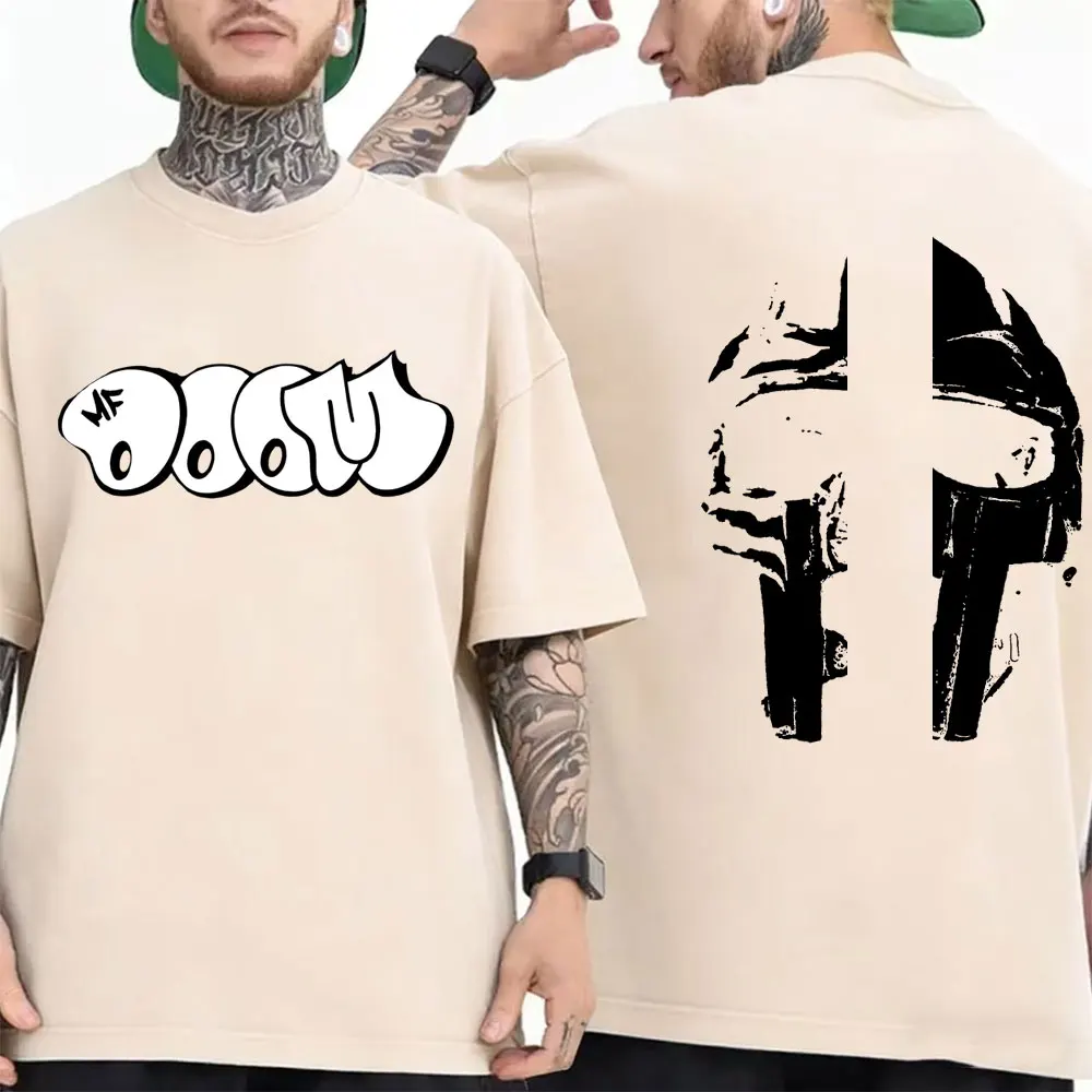 

Limited Rapper Mf Doom Madvillainy Metal Mask Vintage Washed T-shirt Men Women Hip Hop Fashion T Shirt Male Oversized Streetwear