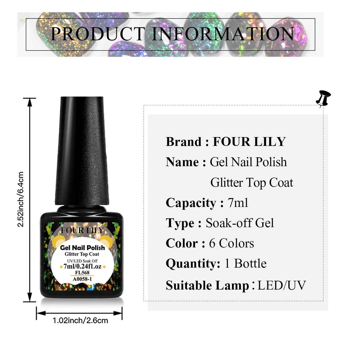 رقائق الحرباء بريق معطف فوقي هلام طلاء الأظافر شبه دائم الأشعة فوق البنفسجية هلام 2 في 1 إثارة أورورا هلام معطف فوقي لمشعب الأظافر #6