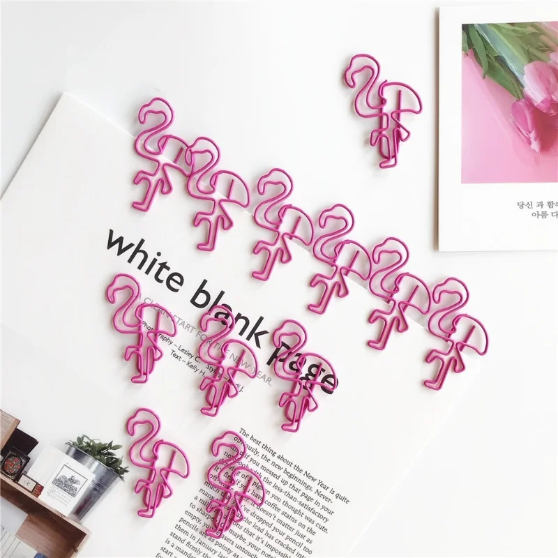 5 Pçs/lote Rosa Doce Flamingo Bookmark Clip Papel Escritório Fornecimento Papelaria Presente