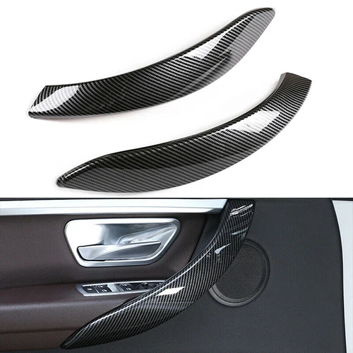 Cubierta de manija de puerta Interior de coche, adornos de fibra de carbono con apariencia para BMW Serie 4 F32 F33 F36 2014-2019, accesorios interiores, 2 uds.