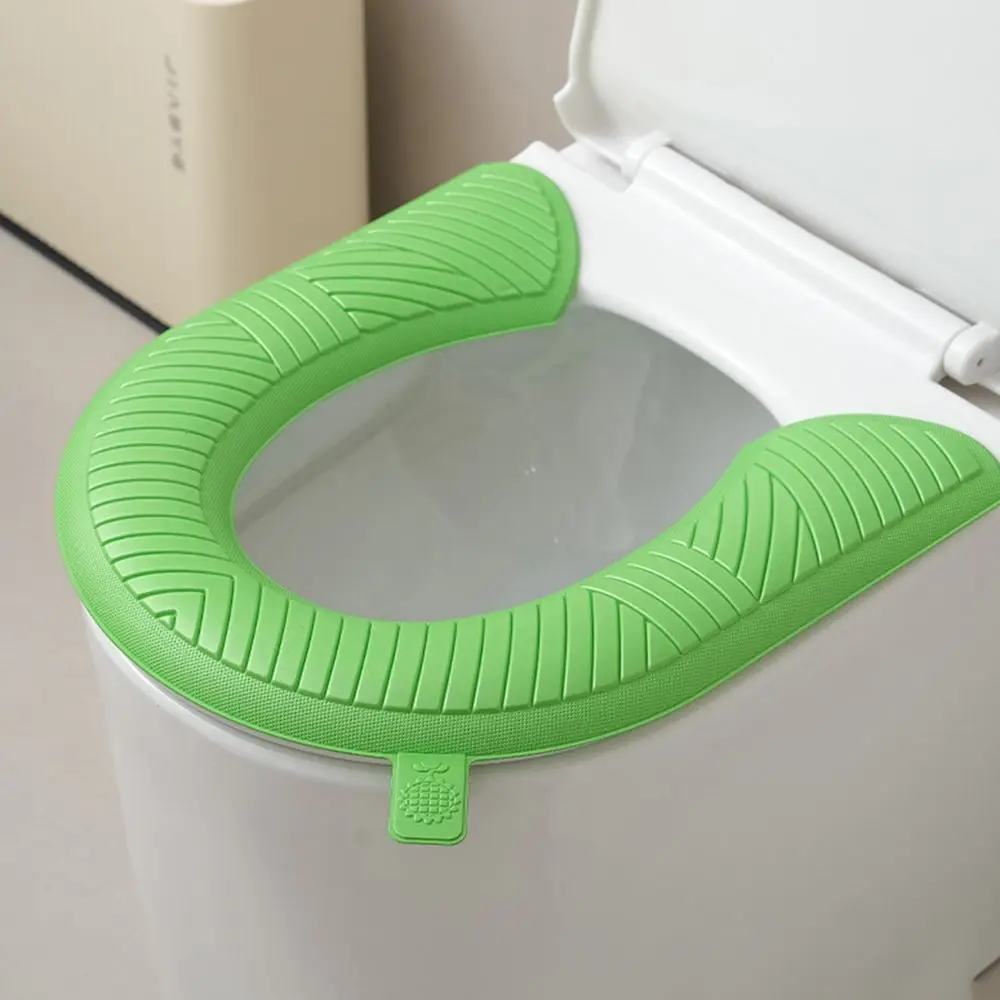 Soft Toilet Seat Cover Thickened U-shape Toilet Seat Cushion Solid Color Texture Easily Cleanable Thickened Toilet Seat