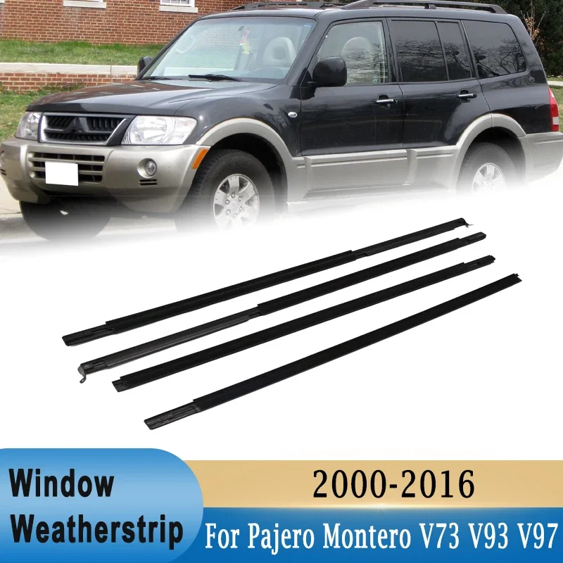 

4 шт., уплотнительная лента для стекла Mitsubishi Pajero Montero V73 V93 V97 2000-2016