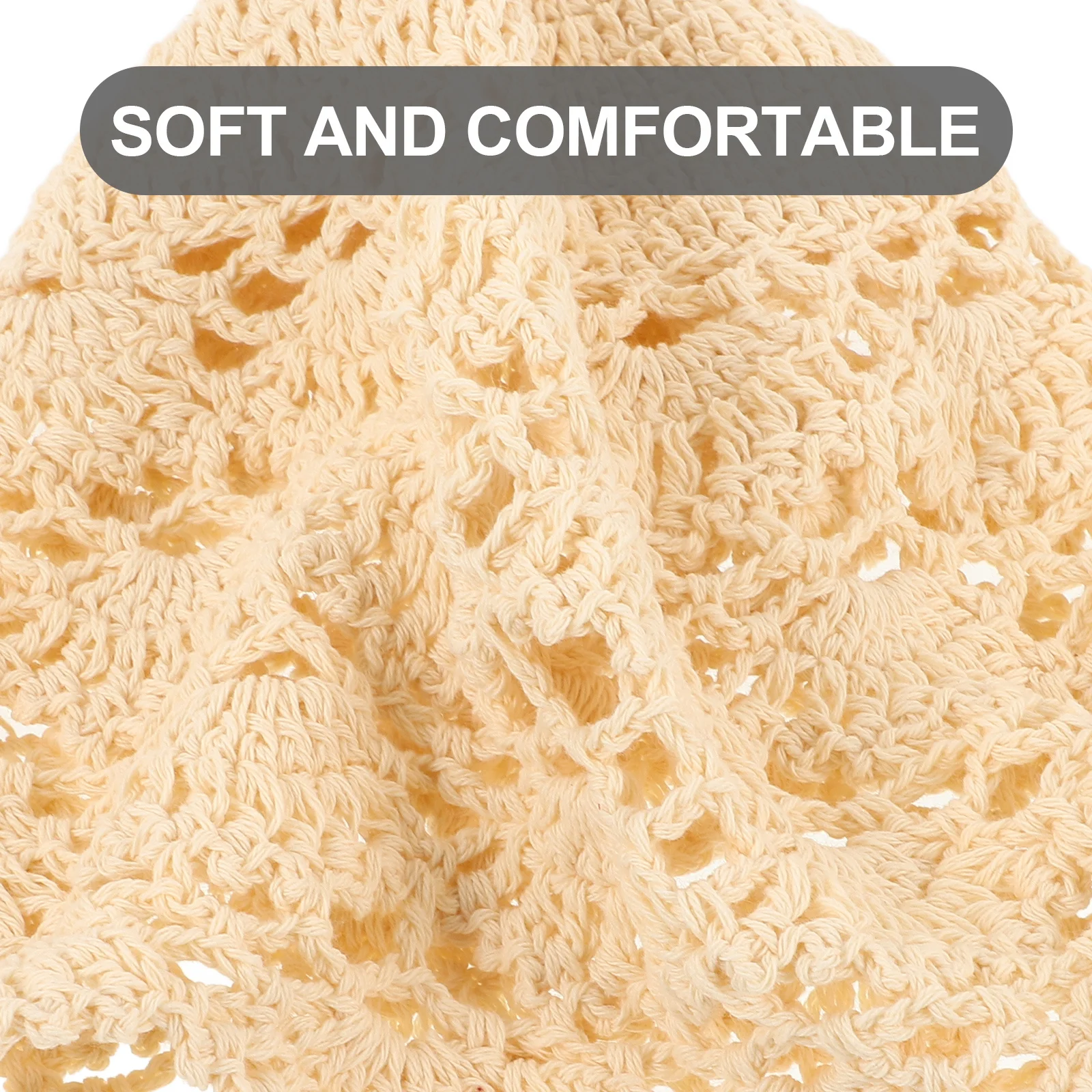 

Vintage Crochet Lace Beanie Hollow Out Hat Lightweight Casual Elegant Turban Hair Accessory for Women Girls Women Crocheted Hat