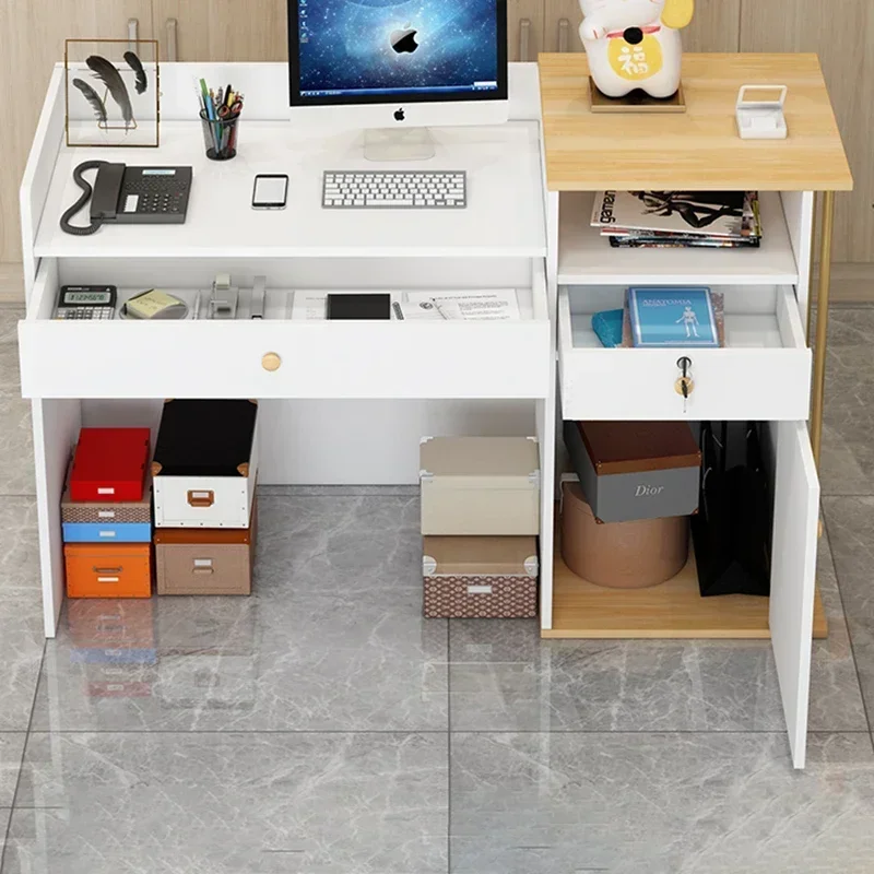 

#For Design Counter Reception Desks Stylish White Coffee Cashier Reception Desks Modern Luxury Mostrador Negocio Bar Furniture&