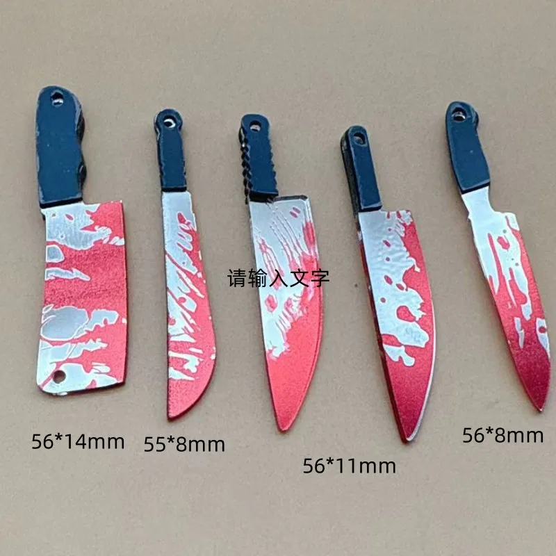 10pcs New Arcylic Charms Halloween Blood Knife Charms Pendant for DIY Earring Keychain Jewelry Making Designer Charms