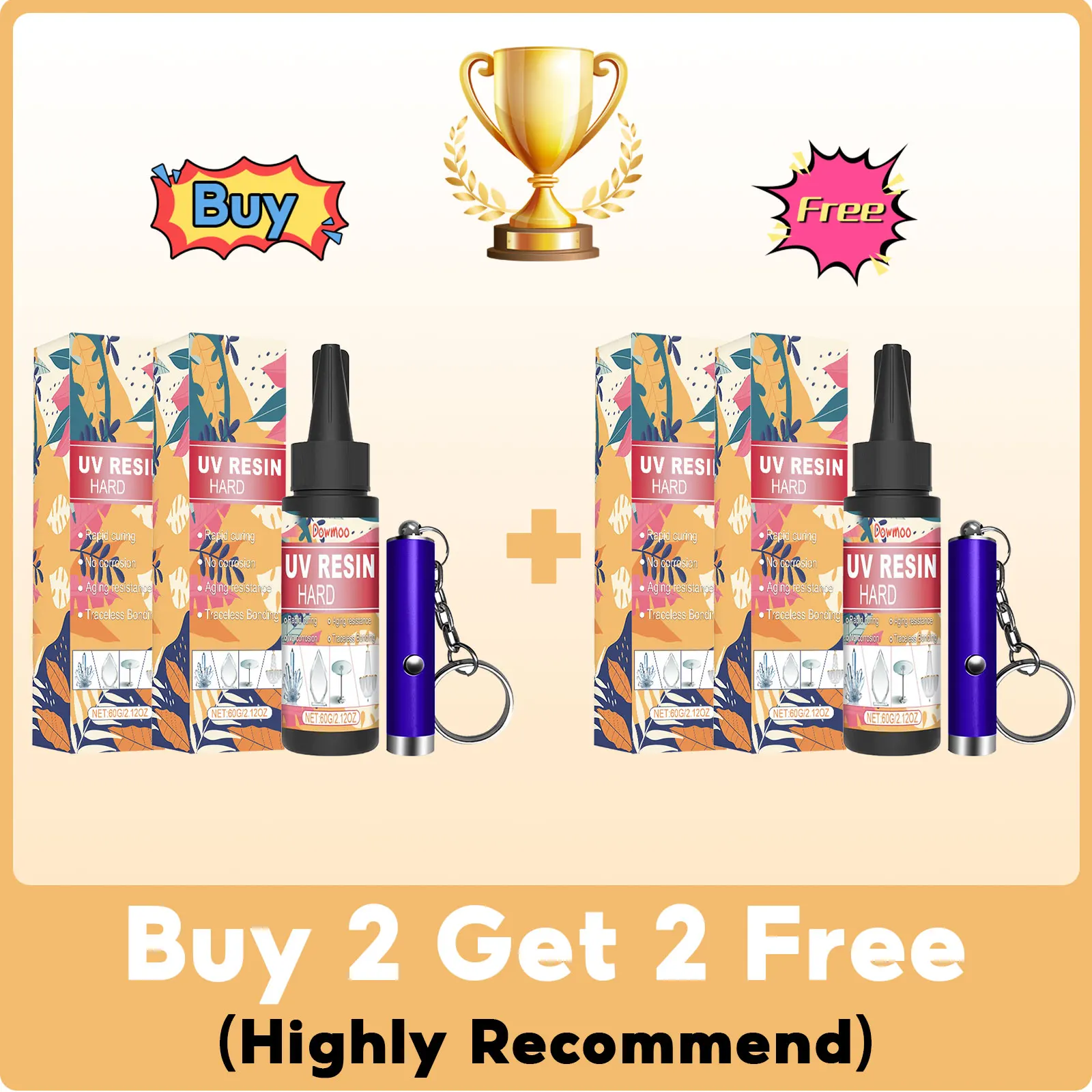 60g Crystal Clear Hard Glue DIY Jewelry UV Resin Crystal Clear Ultraviolet Curing High Hardness Epoxy Resin Solar Activated Glue
