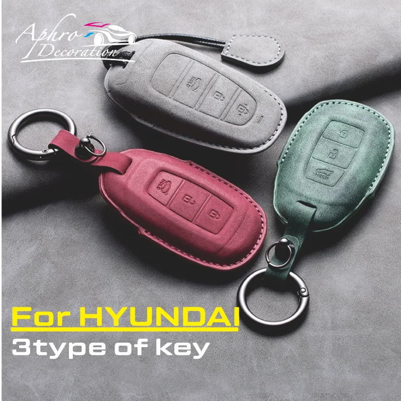 

Leather Car Key Case Cover For HYUNDAI TUCSON Ix35 SOLARIS i25 i30 MISTRA Elantra Sonata ACCENT Car Key Bag Smart Key Car Case