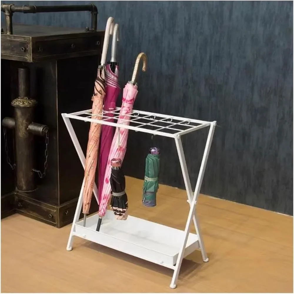 

Umbrella Stand Umbrella Holder Foldable Metal Umbrella Holder Stand with Drip Tray,