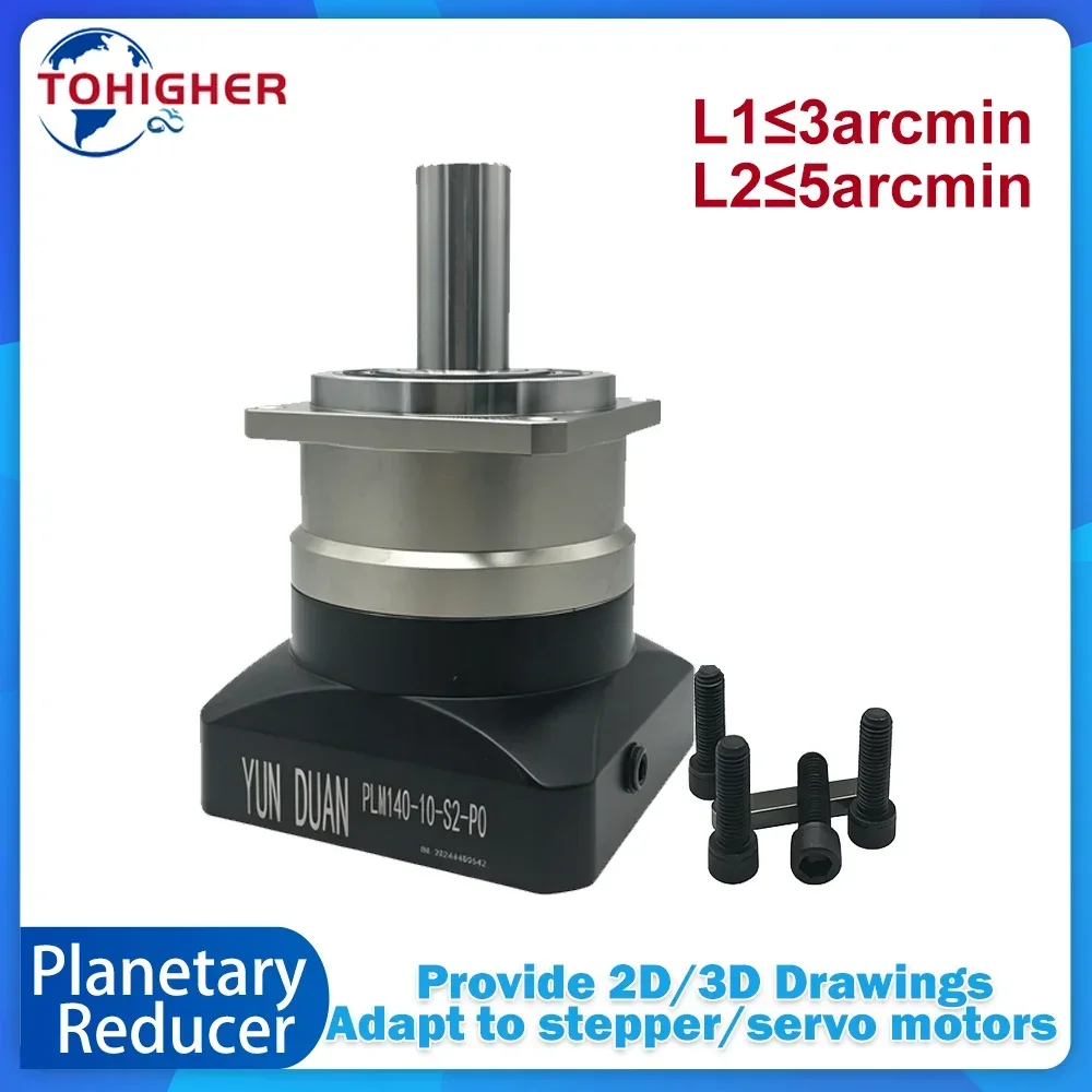 High Precision Helical Planetary Gear Reducer 14/19mm Input For Nema34 Stepper Motor90/110mm Flange 400W 600W 750W Servo Gearbox