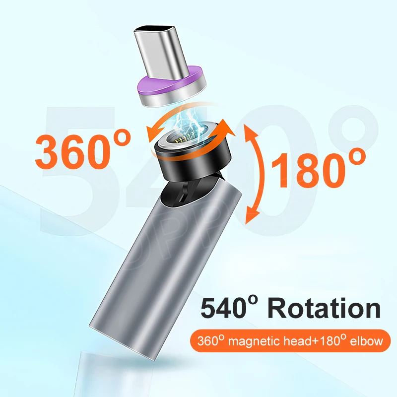 3 In 1 540 Degree Rotation Magnetic Adapter Micro USB Type C Fast Charging Phone Charger For iPhone Samsung Xiaomi Huawei Realme