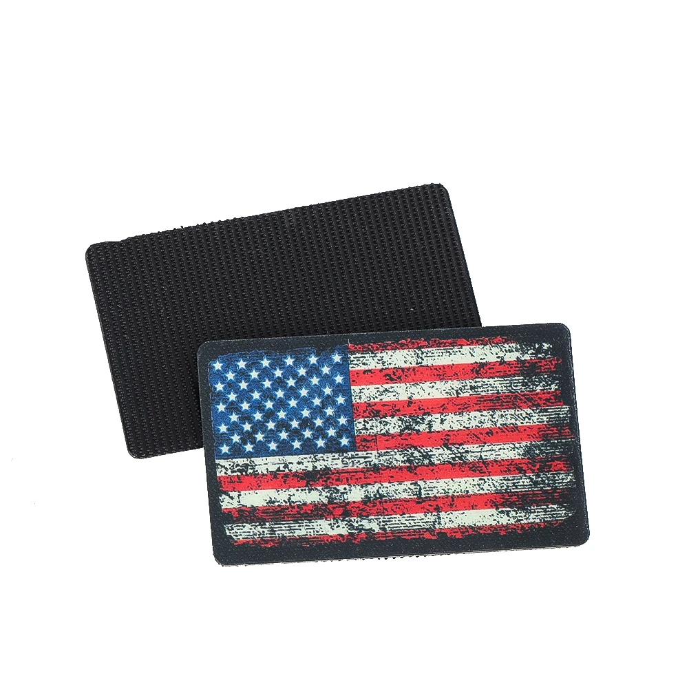 Vintage Distressed US-amerikanische Flagge Klett-Taktik-Morale-Patch für Outdoor-Rucksack, Weste, Hut, Deko-Geschenk – Detail 2