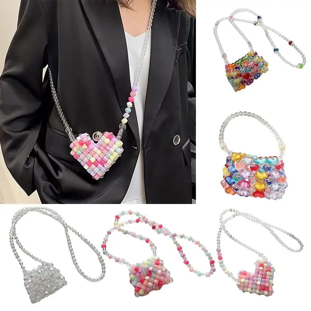 

Fashion Transparent Crossbody Shoulder Bag Square/Heart Shape Mini Sweet Jelly Purse INS Crystal Handbag Summer