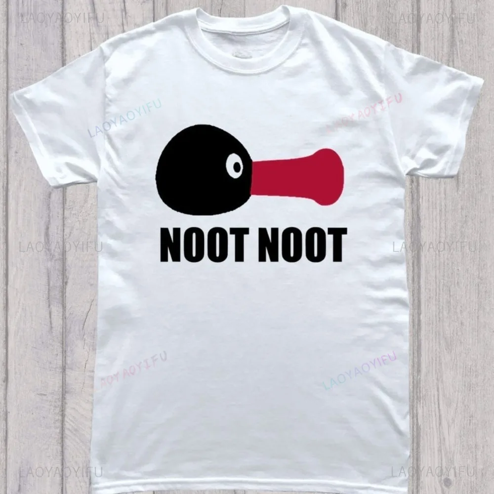 Noot Noot PINGU Интернет-мем Забавная футболка с мультяшным графическим принтом Harajuku Модная свободная многоцветная футболка Летние повседневные футболки