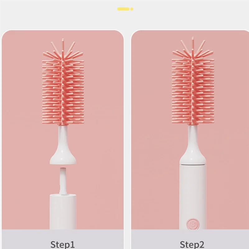 

M15K-Infants Babe Electric Baby Bottle Brush 1500Mah Multipurpose Silicone Cordless Milk Bottle Nipple Clean Brushes