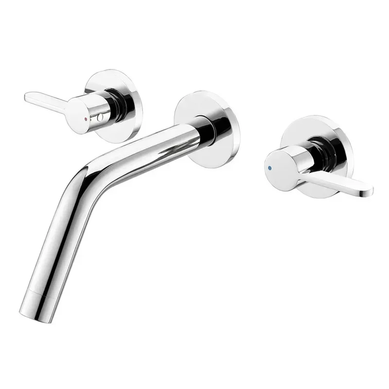 

Concealed all-copper double-handle washbasin faucet embedded in wall bathroom household hot and cold washbasin faucet MP1009