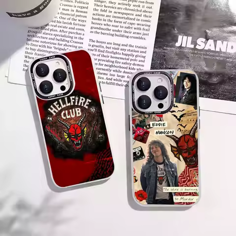 Eddie Munson Phone Case Laser IMD Color Silver Shell For IPhone 17 16 15 14 13 12 11 Air Pro Max Plus