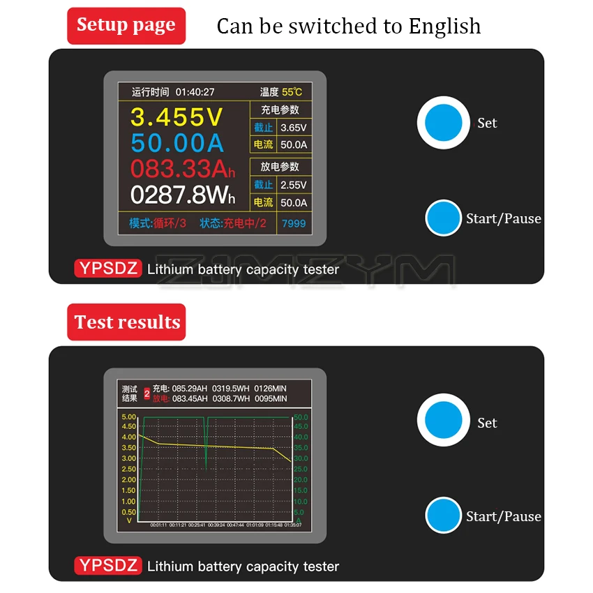 YPSDZ-0550 Lithium Battery Capacity Tester Single Cell Charge and Discharge Detection Instrument Discharge Balancing Instrument