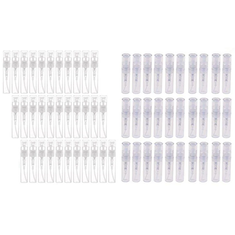 320Pcs Transparent Empty Spray Bottles Plastic Refillable Container Empty Cosmetic Containers - 120Pcs 3Ml & 200Pcs 2Ml