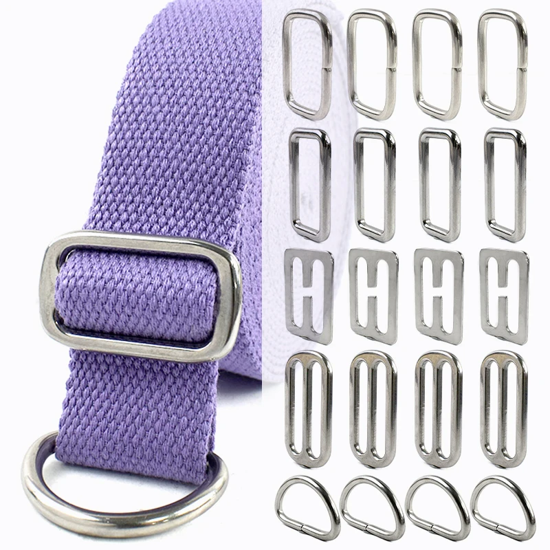 

10/20P 20/25/32/38mm Stainless Steel Buckles Sewing Ring Metal Buckle Dog Collar Carabiner Loops Hook DIY Bag Strap Accessories