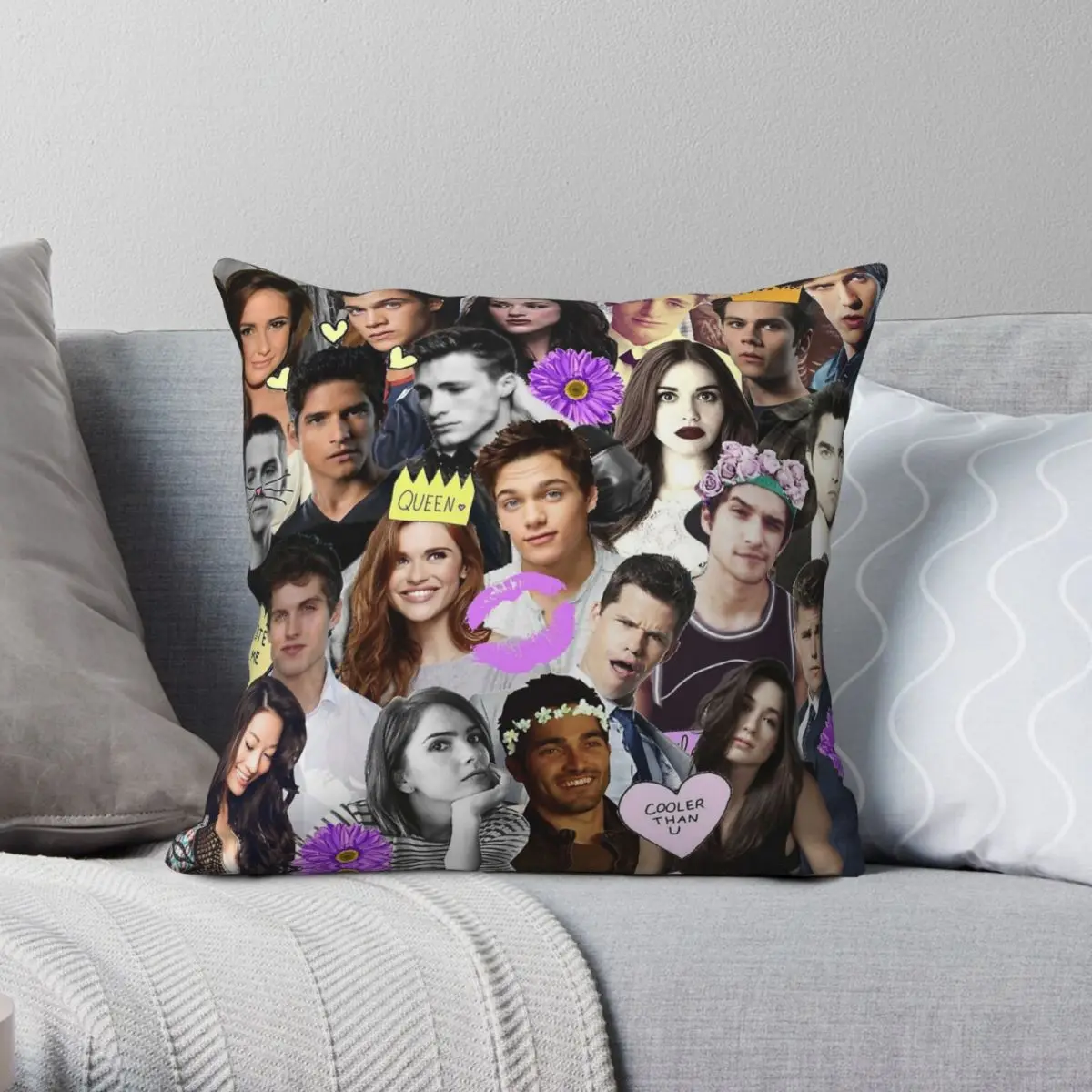 Teen Wolf Collage Square Pillowcase Polyester Linen Velvet Printed Zip Decor Throw Pillow Case Home Cushion Cover 18